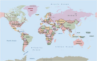 Barnstorming Soccer World Political Map